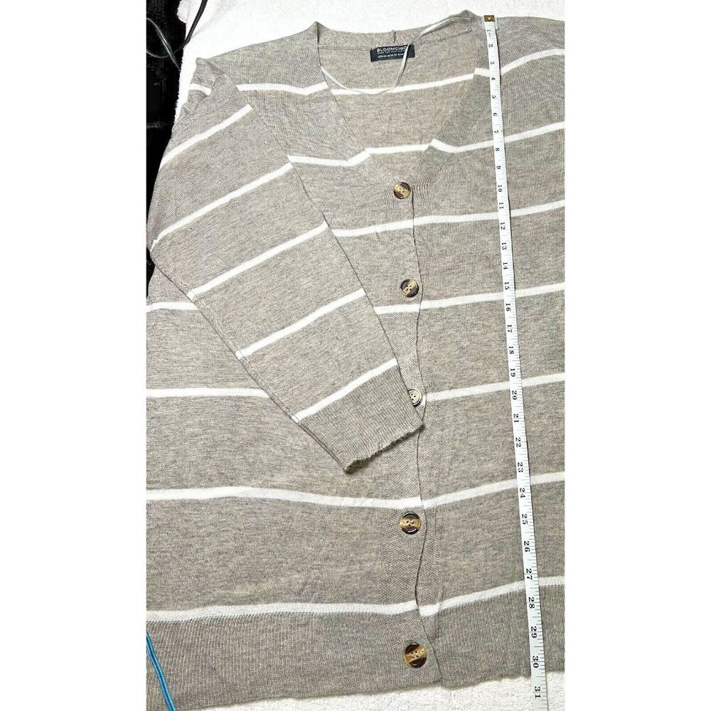 NEW Bloomchic Heather Gray 18-20 Button Up Sweater 3/4 Sleeve SOFT Stretch Long - Picture 5 of 5